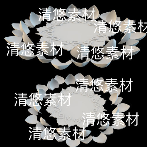 3dmax c4d fbx obj格式仙侠古风莲花瓣法阵石台文件 非实物B594