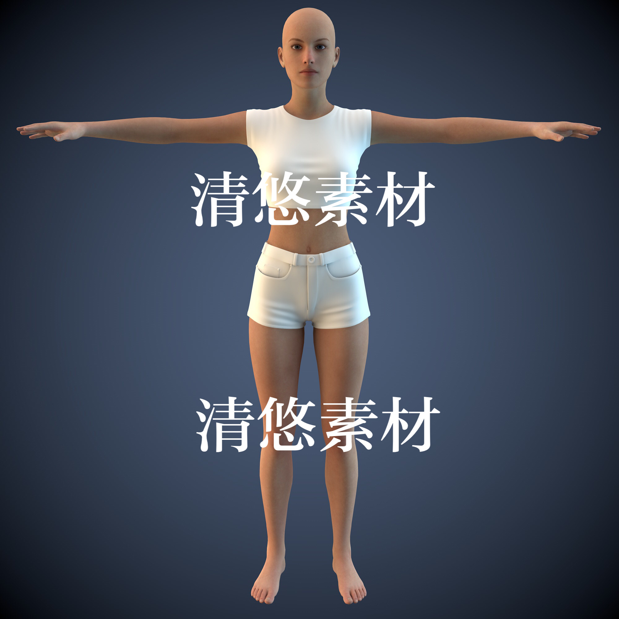 dazG2 c4d fbx格式模型女人物躯体骨骼绑定设计参考 非实物A425