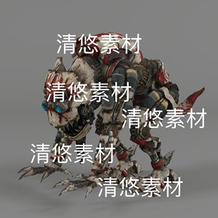 次时代3D模型骨骼绑定文件 非实物A108 fbx格式 科幻未来机械狗c4d