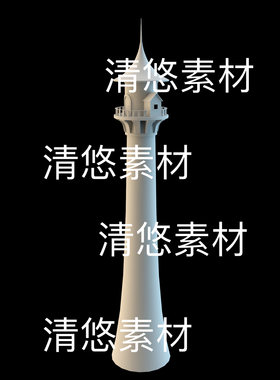 maya c4d fbx obj格式卡通欧式海边草原灯塔模型文件 非实物D792
