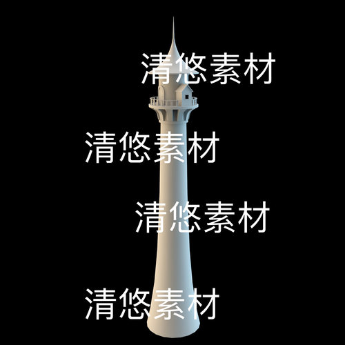 maya c4d fbx obj格式卡通欧式海边草原灯塔模型文件 非实物D792
