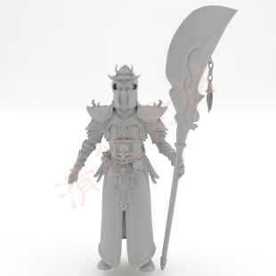 obj格式 maya c4d fbx A66 中国风古代将军盔甲模型人物男武器模型