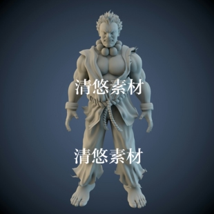 obj格式 街霸游戏人物恶鬼男maya c4d fbx 非实物A383 雕刻模型