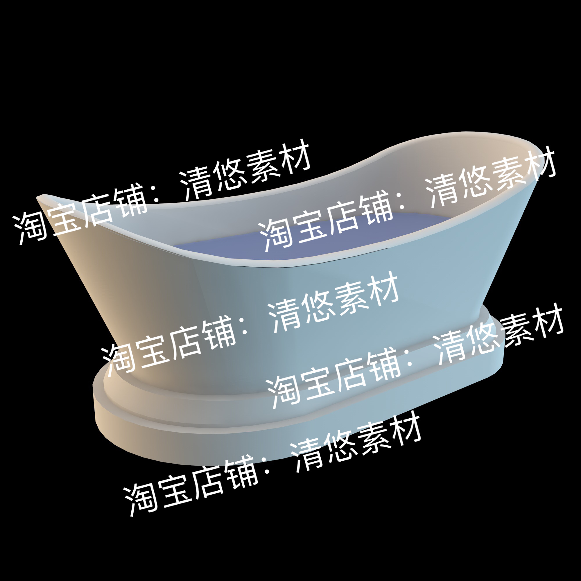 三角面su c4d fbx obj 3ds格式古代洗澡盆浴缸文件 非实物B534