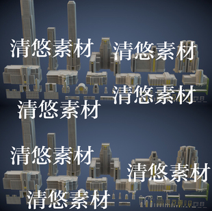 obj格式 科幻风欧式 高楼大厦房子建筑桥梁c4d fbx 非实物A628 文件