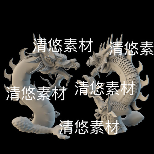 3dmax c4d fbx obj格式半身中国龙利爪龙头龙鳞文件 非实物D779 - 封面