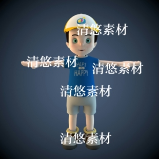 obj可爱卡通小学生男孩鸭舌帽人物模型文件 非实物A613 fbx c4d