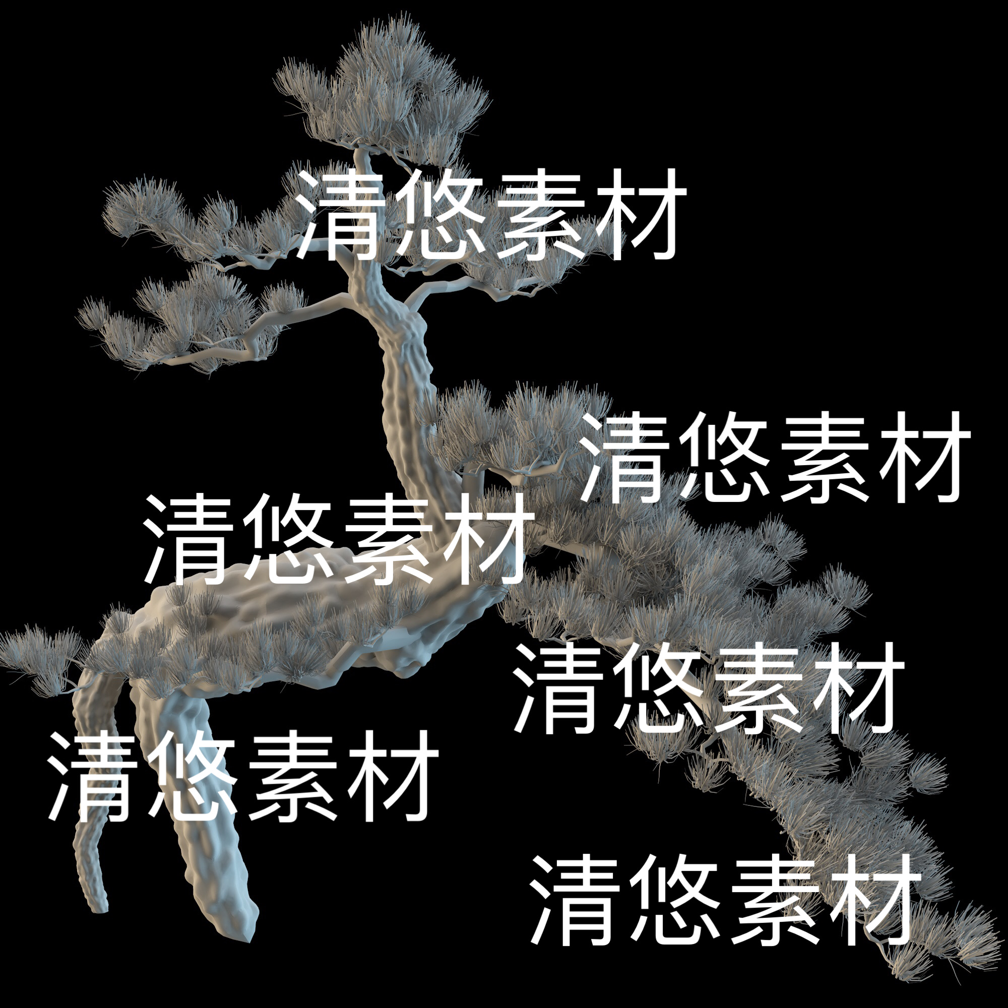 高模3dmax c4d fbx obj格式植物树木松树模型文件 非实物D67
