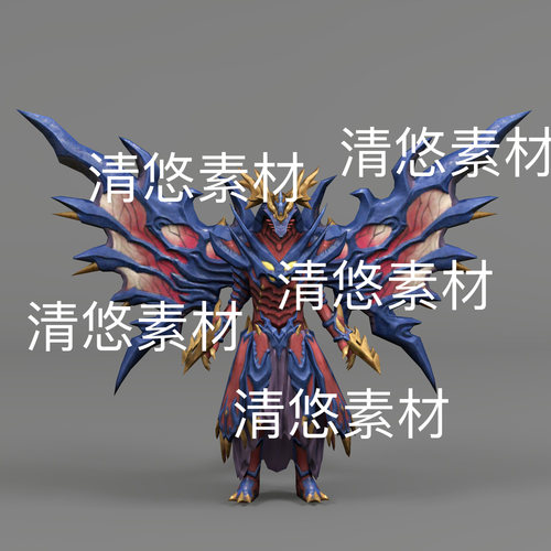 奥特曼怪兽鲁格赛特c4d fbx格式骨骼绑定低模文件 非实物D86