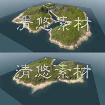 unity 3D海岛地形资源模型岛屿海岛 A160
