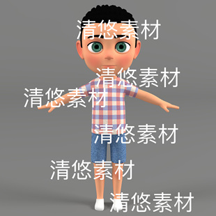 四边面c4d obj格式 卡通儿童小男孩人物模型 非实物D395 fbx