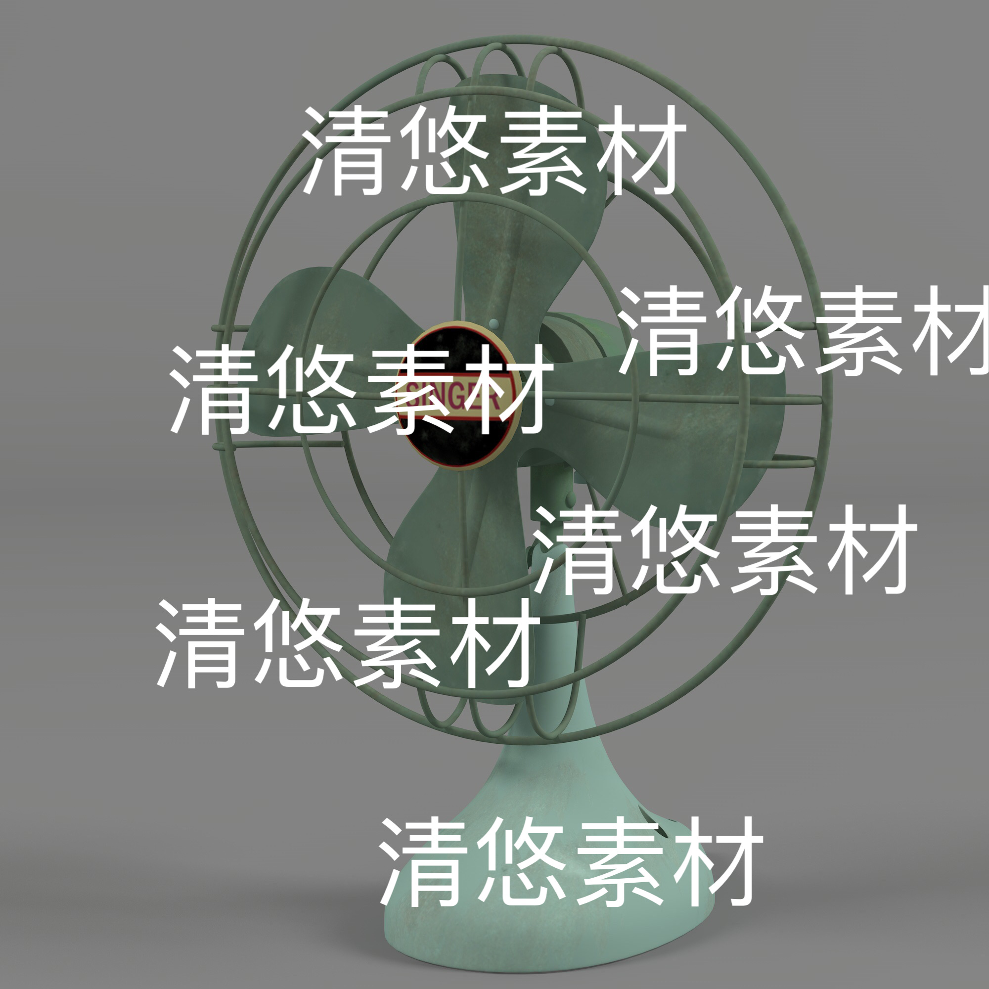 maya c4d fbx obj格式老式复古电风扇家用电器文件 非实物D175