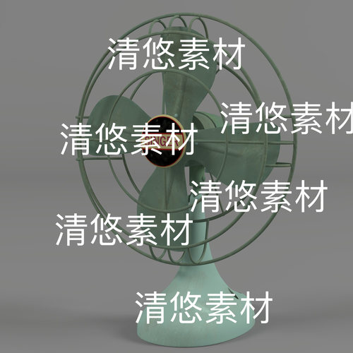 maya c4d fbx obj格式老式复古电风扇家用电器文件 非实物D175