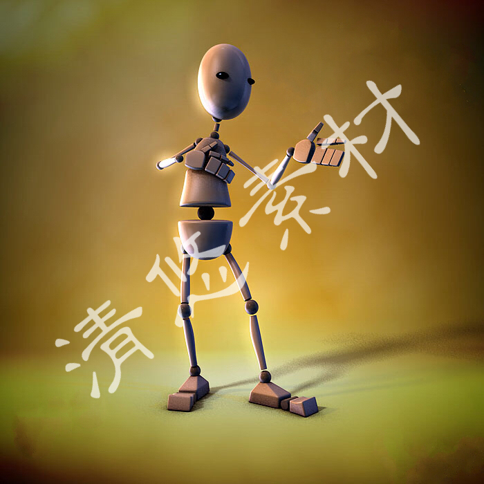 骨骼绑定卡通动画机器人c4d模型木偶人练习动作小人c4d模型528