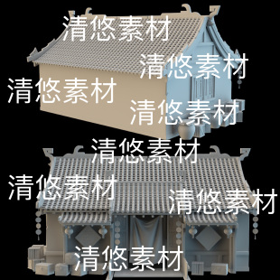 obj格式 3dmax fbx 古代房子屋頂燈籠水缸木箱文件 c4d 非實(shí)物B778