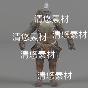 魔兽半兽人弓箭手战士骨骼绑定模型文件 非实物D371 fbx格式 c4d