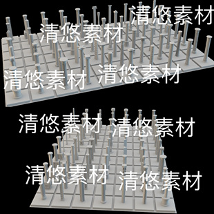 欧式 c4d fbx obj格式 非实物B693 石柱石桩底座柱子文件