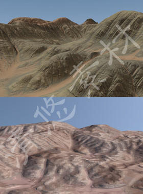 4K置换贴图3dmax c4d maya沙漠地形地貌山峰山脉山体贴图 349