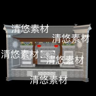 obj格式 3dmax c4d fbx 非实物B842 古代古风建筑戏台模型文件