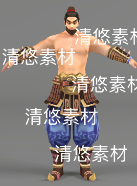 古代人物大力士兵c4d fbx obj格式骨骼绑定人物那文件 非实物D447