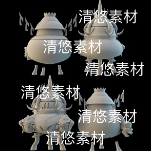 obj格式 3dmax c4d fbx 非实物B757 古风东方仙侠香炉炼丹炉文件