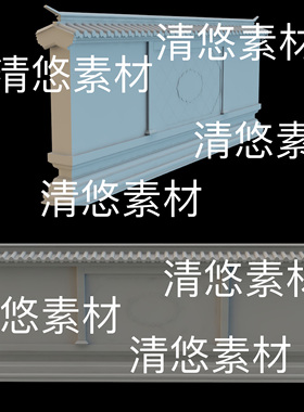 3dmax c4d fbx obj格式古代建筑影壁照壁影墙照墙文件 非实物B830