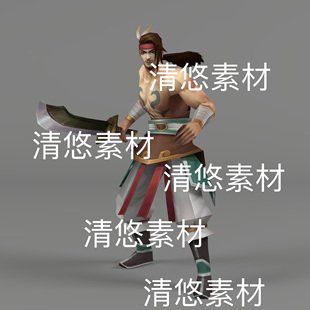 简模c4d fbx格式古代劫匪土匪马贼人物男动作文件 非实物D786