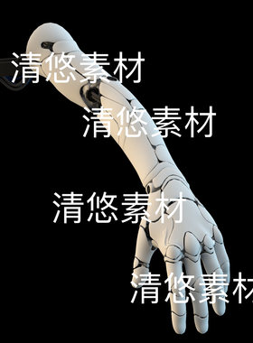 c4d fbx obj格式科技手臂机械手假肢五指模型文件 非实物D710