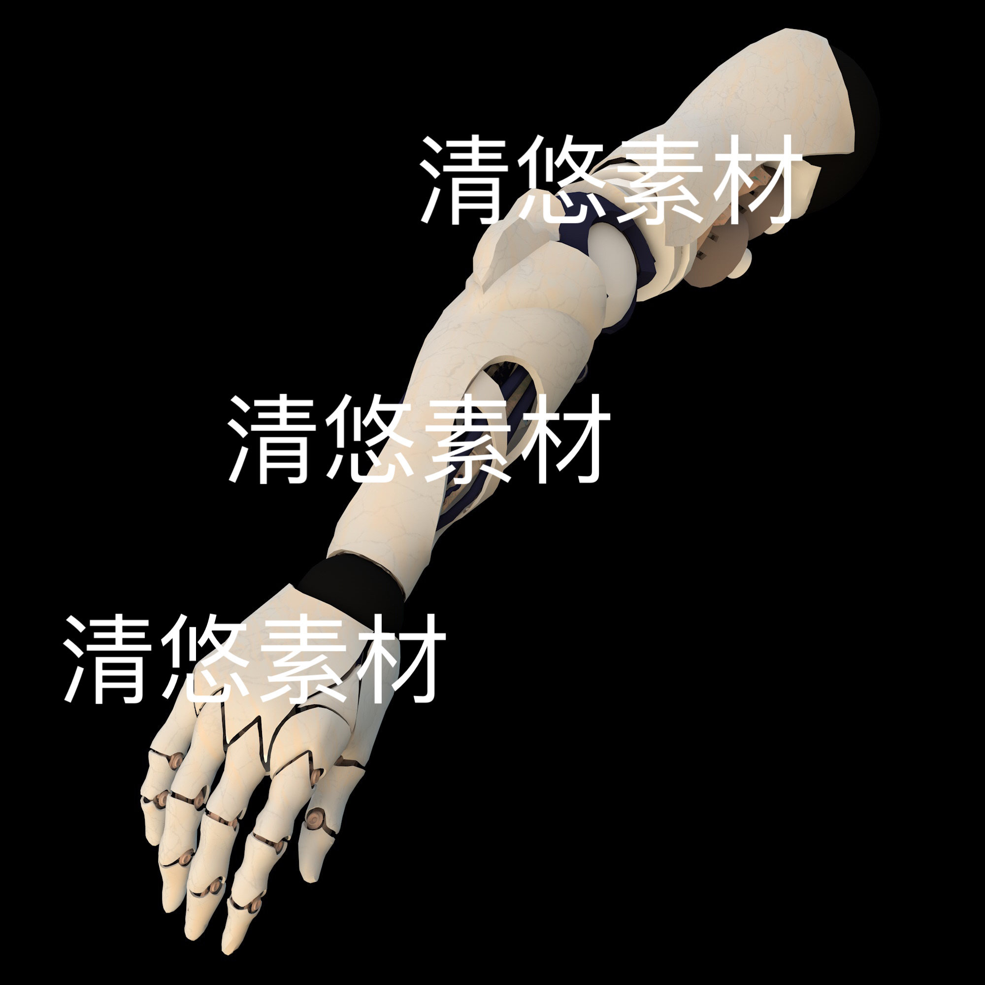 c4d fbx obj格式科幻机械机器人手掌手臂文件 非实物D867