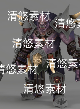 c4d fbx格式次时代魔兽半兽人战士骨骼绑定带动作文件 非实物B828