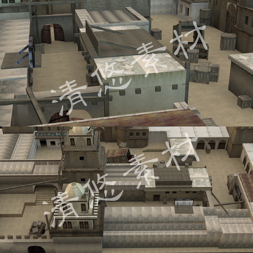 波斯小镇cf穿越火线游戏文件3dmax c4d fbx obj射击场景建筑894