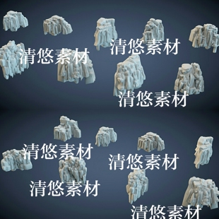 饰 3dmax 非实物A665 模型文件石头石山场景装 obj格式 c4d fbx