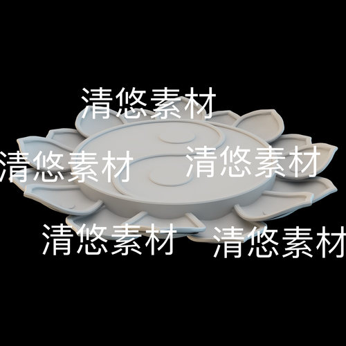 3dmax c4d fbx obj格式古风禅意莲花八卦石台底座文件 非实物D421