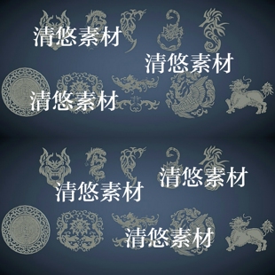 obj格式 3dmax c4d fbx 非实物A512 文件模型古风浮雕动物神兽图腾