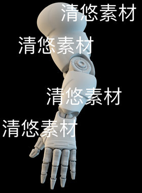 c4d fbx obj格式机械手臂白模五指假肢文件 非实物D700