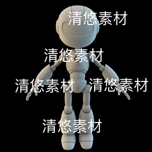 卡通小人Q版 c4d fbx obj格式 非实物D868 机器人骨骼绑定3D文件