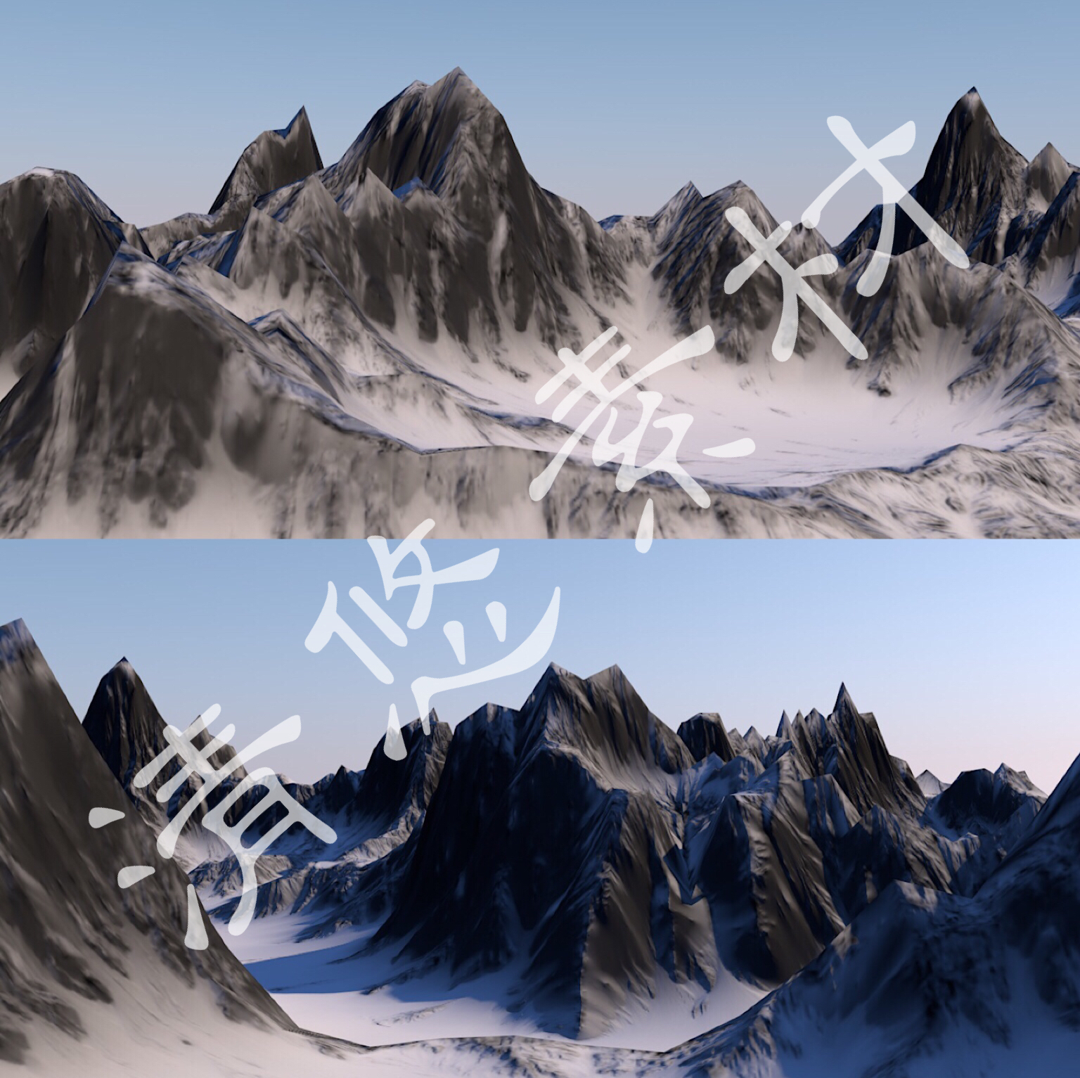 3dmax c4d地形模型雪山地貌地图山体场景fbx格式 133