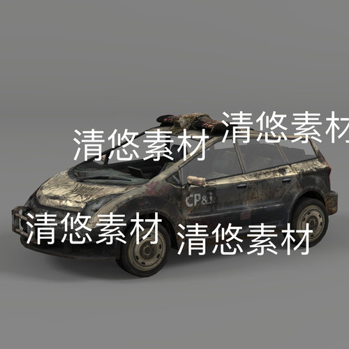 c4d fbx obj格式末日战争破旧汽车战车场景装饰文件 非实物D759