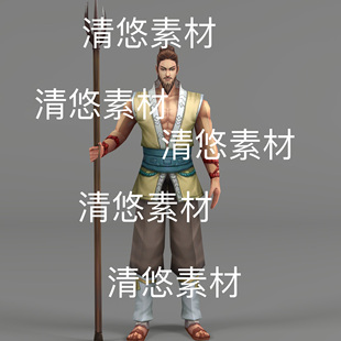 古代人物男村民农夫动作文件 古装 非实物D694 fbx格式 简模c4d