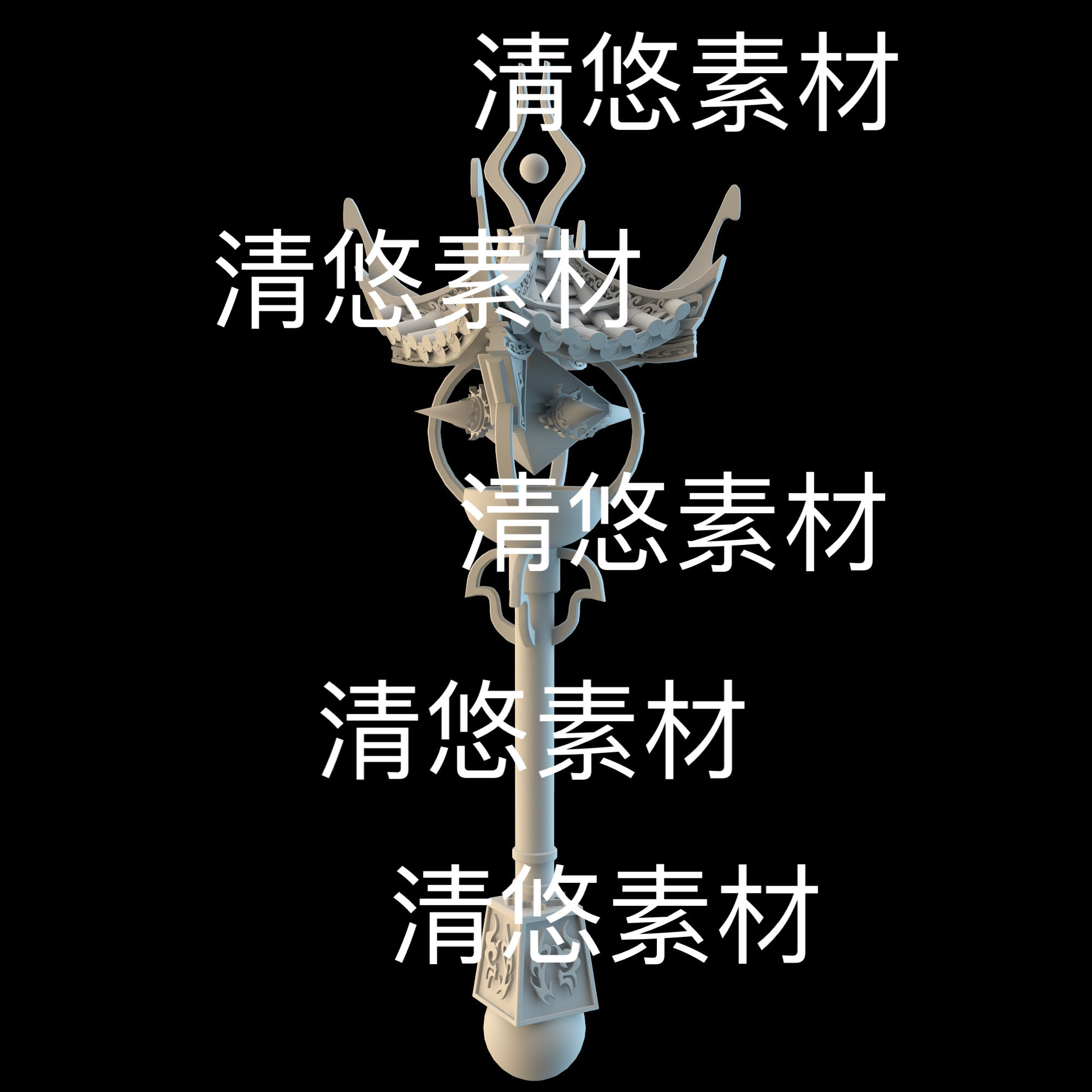 3dmax c4d fbx obj格式仙侠古建风石灯路灯文件 非实物B591