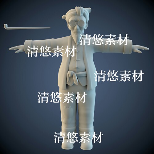 maya c4d fbx obj模型文件人物老头老伯老爷爷农民 非实物A497