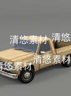 c4d fbx obj 3ds格式pbr次时代老旧皮卡汽车文件 非实物B951