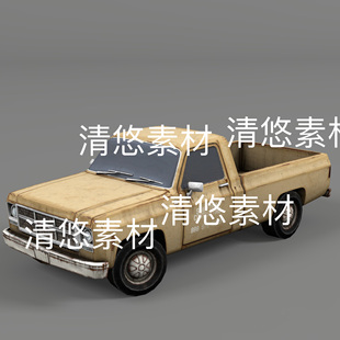 pbr次时代老旧皮卡汽车文件 c4d 3ds格式 obj 非实物B951 fbx
