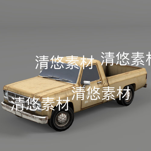 c4d fbx obj 3ds格式pbr次时代老旧皮卡汽车文件 非实物B951