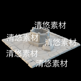 古代古风水井古井石块文件 3dmax 非实物B551 3ds格式 obj c4d fbx