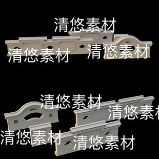 古风建筑院墙围墙文件 低模3dmax 非实物D59 中式 obj格式 c4d fbx