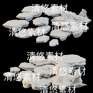 obj fbx 3ds格式 石块碎石场景装 非实物B605 3dmax 饰文件 c4d