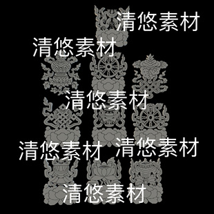 莲花底座图案花纹文件 c4d 非实物D729 古风中式 3ds格式 fbx obj