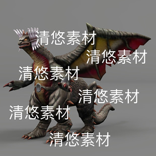 奥特曼佐格怪兽c4d 格式 骨骼绑定恐龙低模文件 非实物D21 fbx