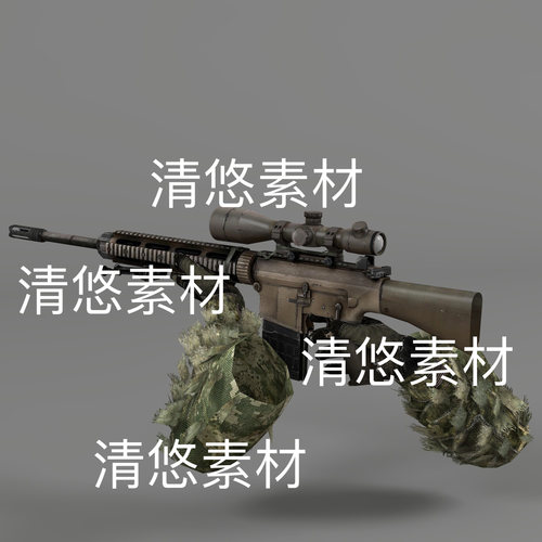 c4d fbx格式射击第一人称阻击M110持枪绑定动作文件 非实物D849